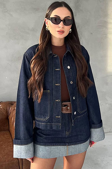 'Jalori' Denim Skirt Set