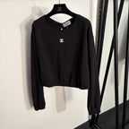 Chanel Noir Eclipse Open-Back Lounge Top