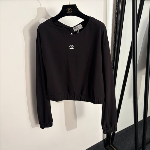 Chanel Noir Eclipse Open-Back Lounge Top