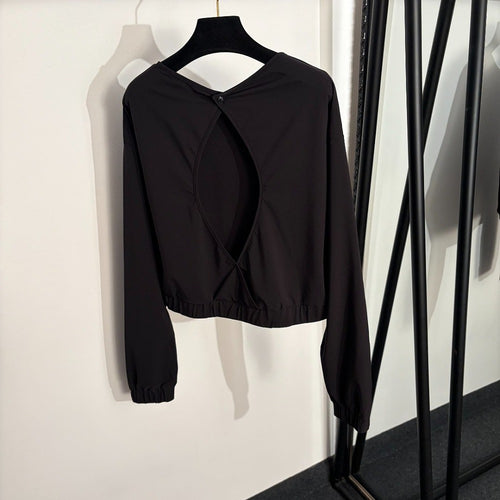 Chanel Noir Eclipse Open-Back Lounge Top