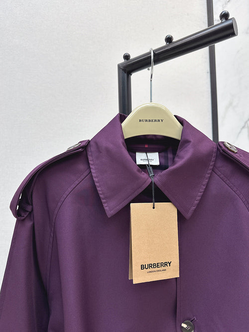 Burberry Violet Heritage Short Trench Coat