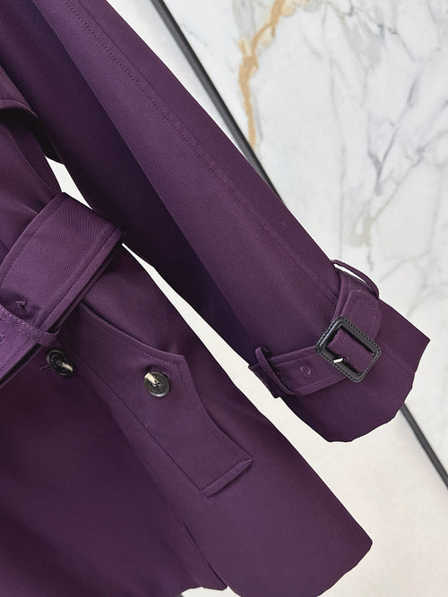 Burberry Violet Heritage Short Trench Coat