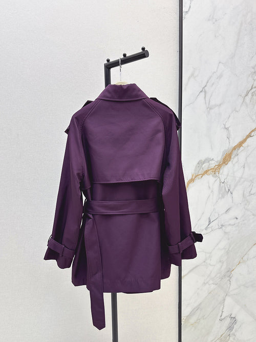 Burberry Violet Heritage Short Trench Coat