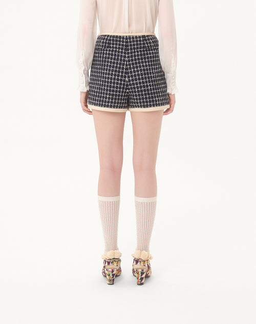 Valentino Navy & Cream Tweed Jacket and Shorts Set