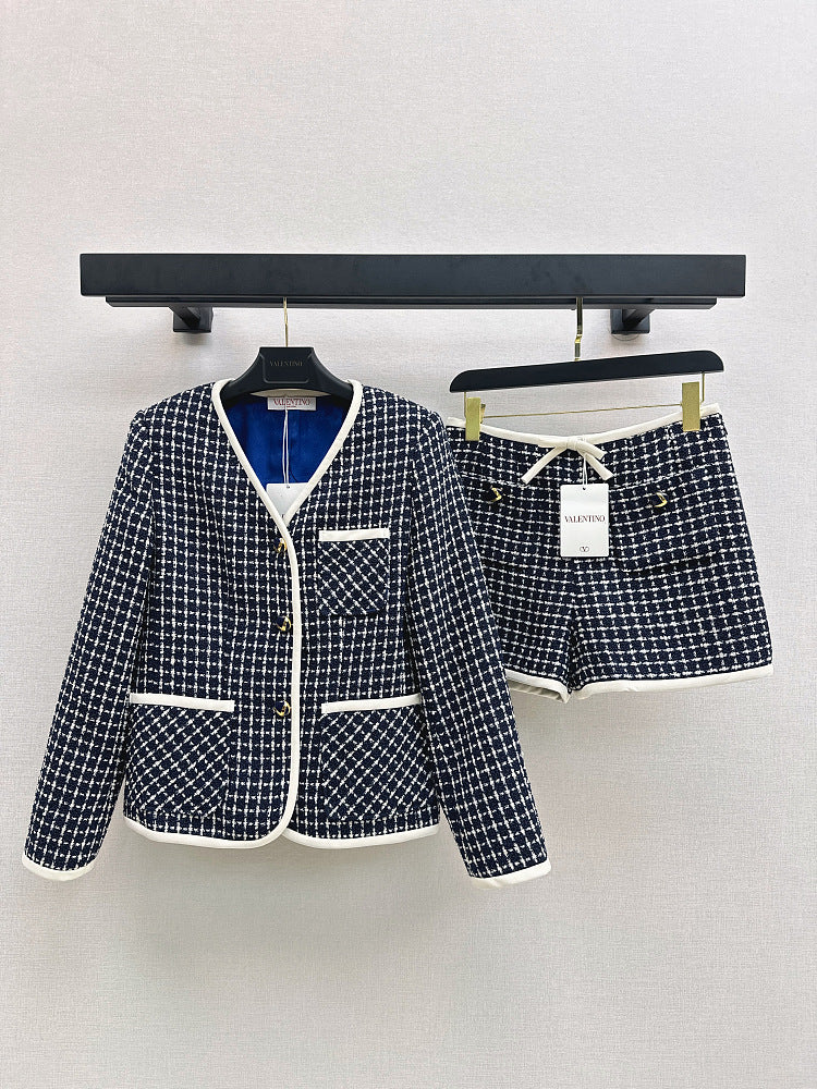 Valentino Navy & Cream Tweed Jacket and Shorts Set – LUXE LIVING