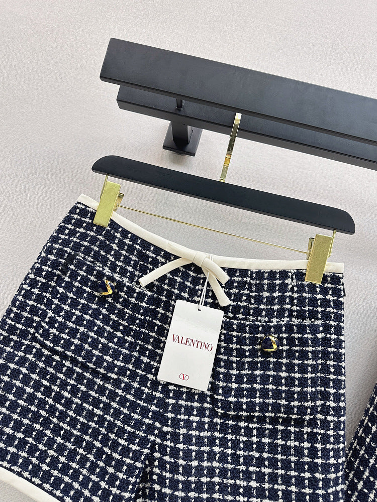 Valentino Navy & Cream Tweed Jacket and Shorts Set – LUXE LIVING