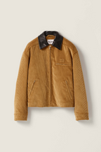 Miu Miu Tobacco Corduroy Jacket with Leather Collar