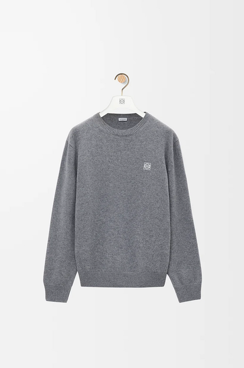 Loewe Anagram Grey Wool Crewneck Sweater