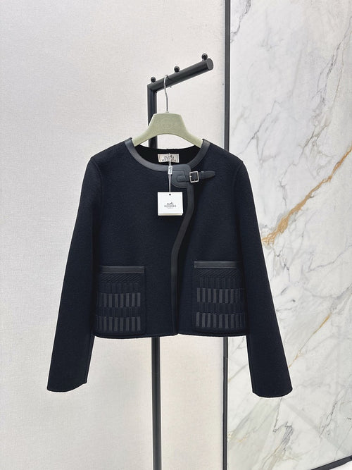 Hermès “Éclipse Structurée” Wool & Leather Jacket