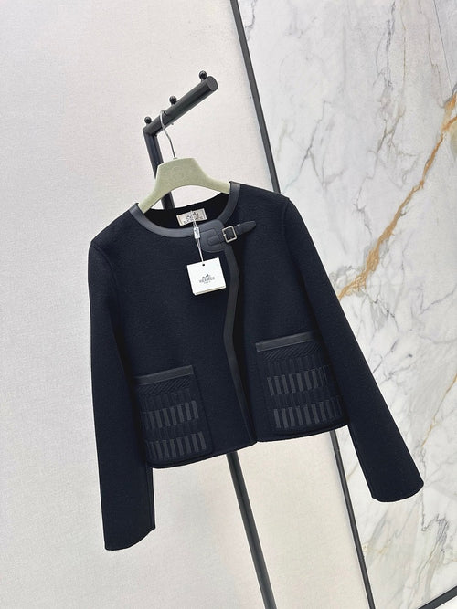 Hermès “Éclipse Structurée” Wool & Leather Jacket
