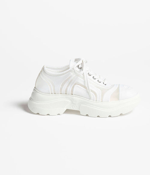CHANEL Blanc Couture Platform Sneakers
