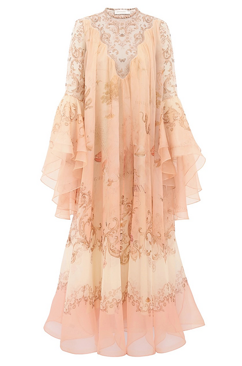 Zimmermann “Aurora Mappe Celestiali” Silk-Chiffon Gown