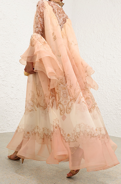 Zimmermann “Aurora Mappe Celestiali” Silk-Chiffon Gown