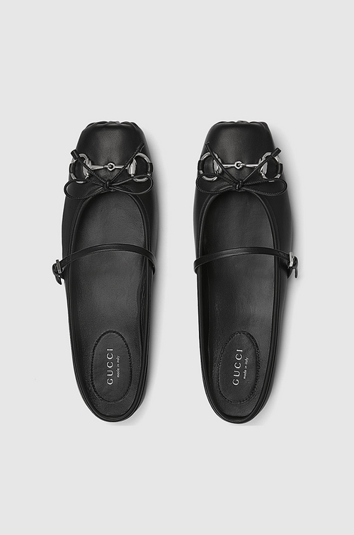 Gucci Horsebit Leather Ballet Flats – Black Eleganza Edition