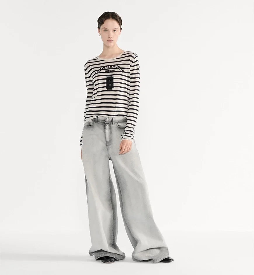 CHRISTIAN DIOR Paris Striped Long-Sleeve Top – LUXE LIVING FASHIONS