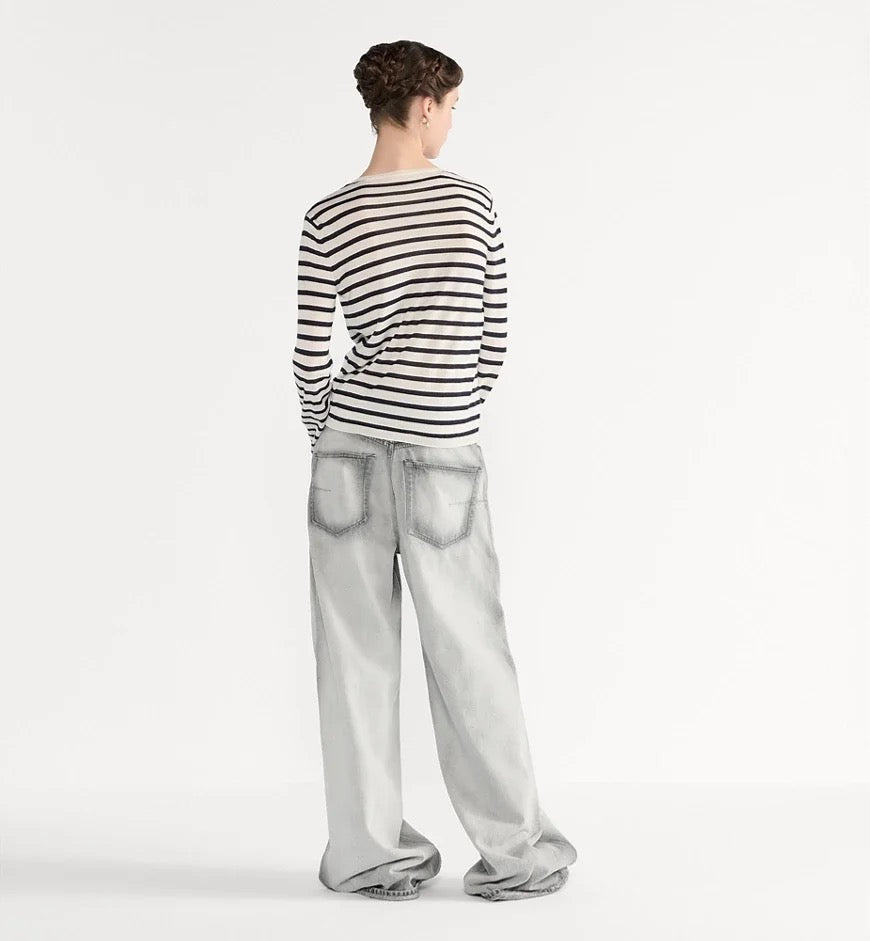 CHRISTIAN DIOR Paris Striped Long-Sleeve Top – LUXE LIVING FASHIONS