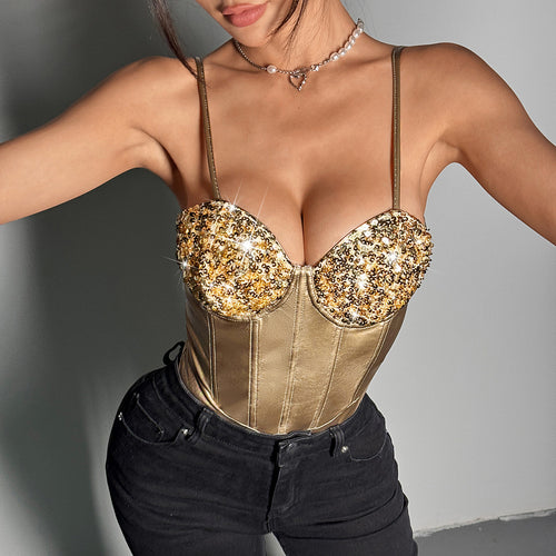 'Alani' Sequins Corset Bodysuit