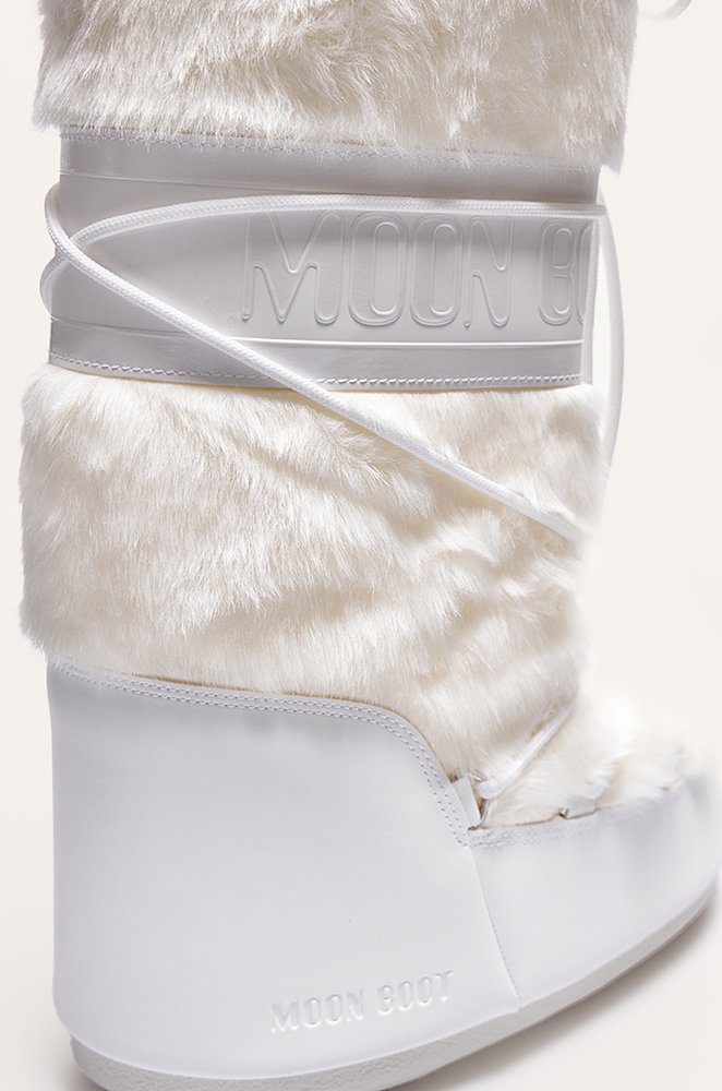 Moon Boot® Icon Faux Fur Wedge Snow Boots – Arctic White – LUXE Moon Boot® Icon Faux Fur Wedge Snow Boots – Arctic White – LUXE