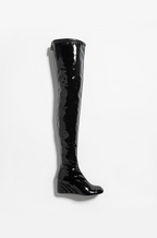 Chanel Noire Éternelle Patent Quilted Wedge Boots