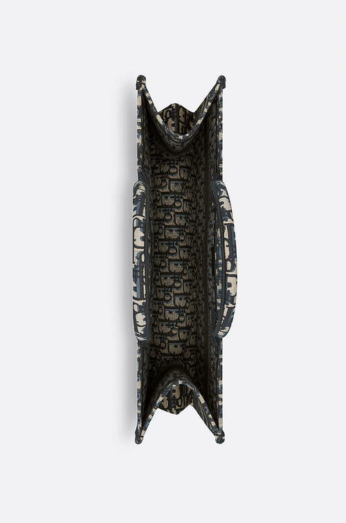 Dior Oblique Embroidered Large Book Tote – Navy Blue