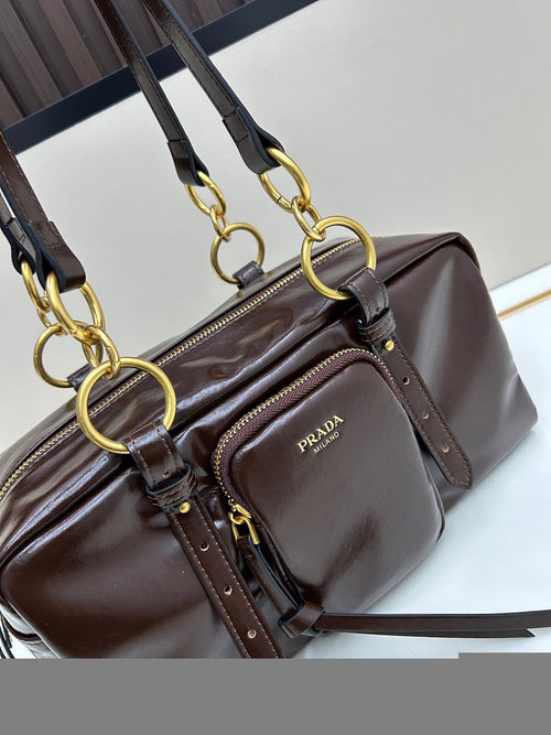 Prada Functional Calfskin Leather Shoulder Bag