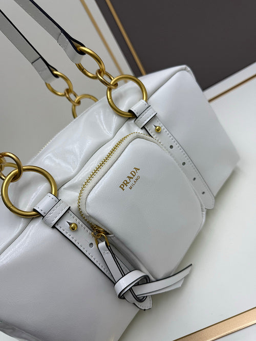 Prada Functional Calfskin Leather Shoulder Bag