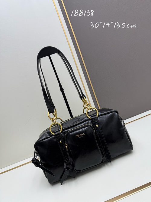 Prada Functional Calfskin Leather Shoulder Bag