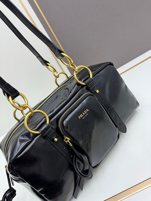 Prada Functional Calfskin Leather Shoulder Bag