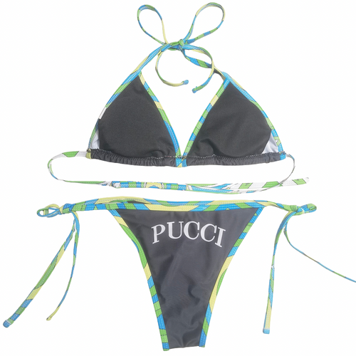 Pucci Signature Print Triangle Bikini Set