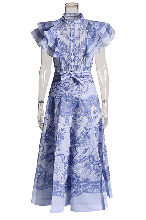Élégance Rococo Printed Skirt Set