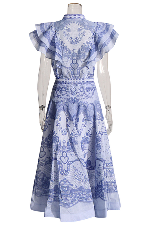 Élégance Rococo Printed Skirt Set