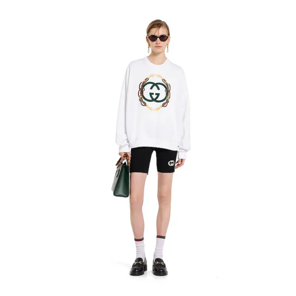 Gucci Interlocking G Chain Sweatshirt – Optic White