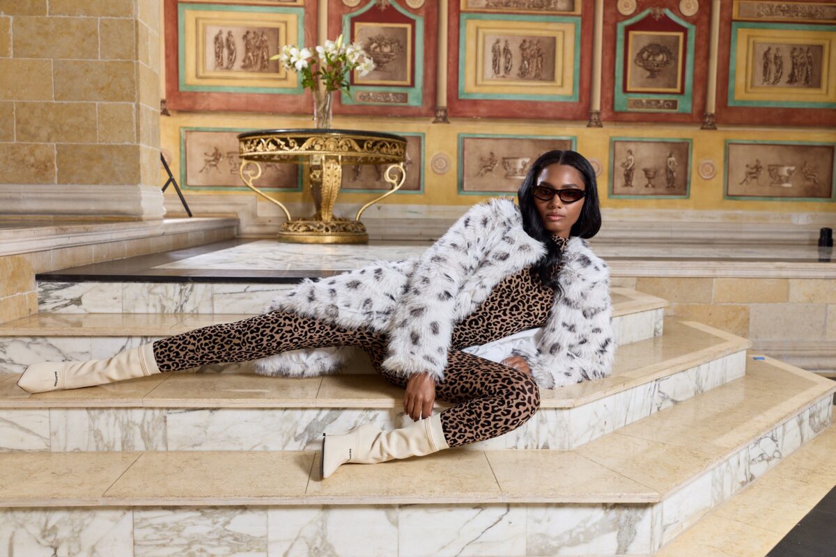 “Frost Étoile” Snow Leopard Faux Fur Maxi Coat - Image 7