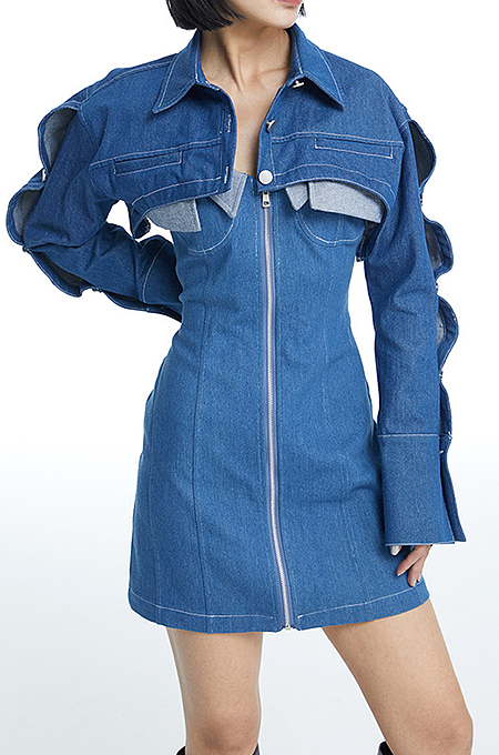 24CF6FE5-6778-41B0-987E-D4435FB7F44C.png ‘Ladislau’ Denim Cropped Jacket - Image 1