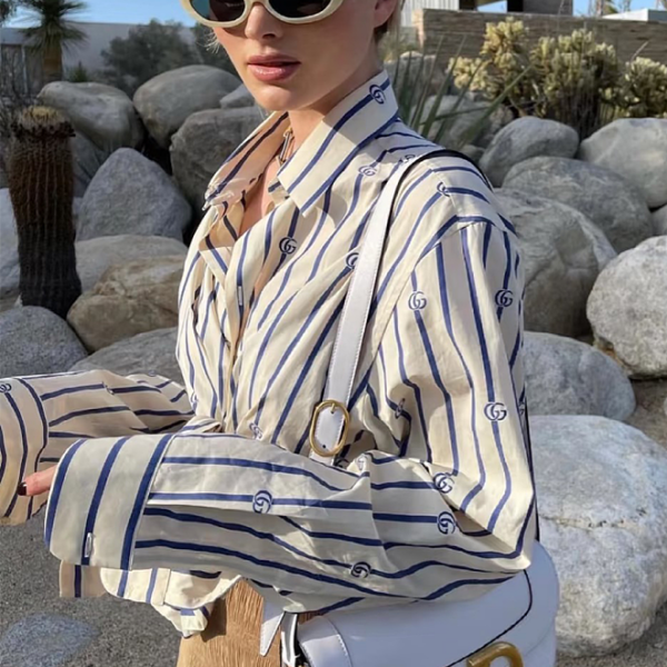 Gucci GG Stripe Button-Down Shirt