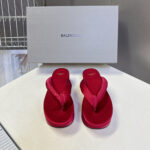 BALENCIAGA “Cloud Platform” Suede Flip-Flop Sandals