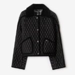 Burberry Quilted Velvet-Collar Jacket -Jet Black