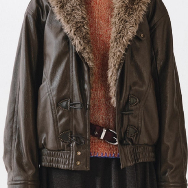 Élan Nomade -Oversized Shearling Leather Bomber