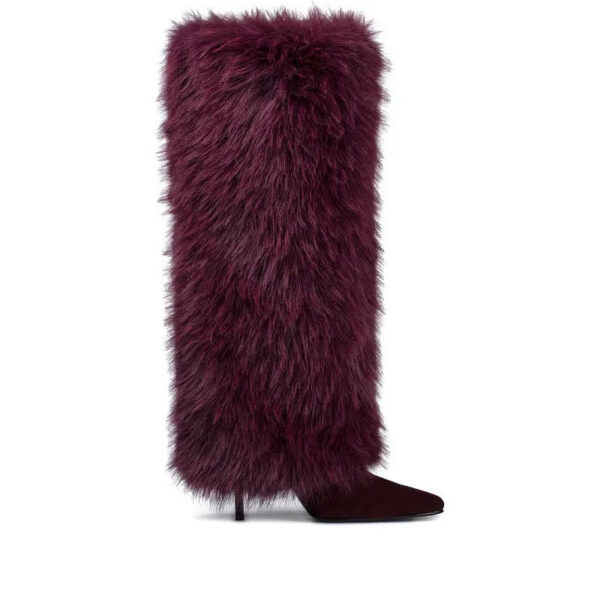 Bordeaux Sauvage Fur Column Boots