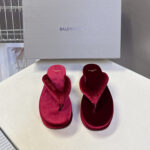 BALENCIAGA “Cloud Platform” Suede Flip-Flop Sandals