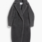 Max Mara -Grey Shearling Wrap Coat
