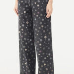 Chanel Icon Motif Wide-Leg Denim Trousers