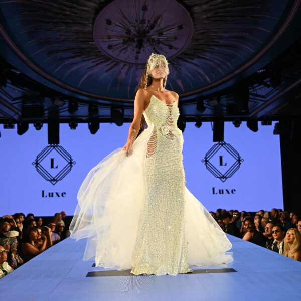 Lustre d’Ivoire” Crystal-Encrusted Bridal Gown