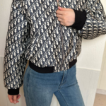 Dior Oblique Zip-Up Jacket with Ribbed Trim