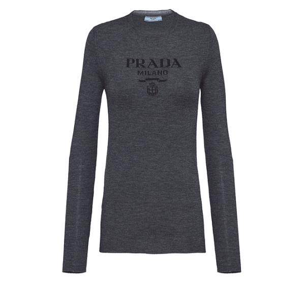 PRADA Milano Fine-Knit Logo Sweater