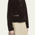 Moncler Shearling & Quilted Panel Jacket – Chocolate Noir