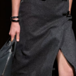 Hermès Wool Wrap Skirt with Leather Belt Detail – Gris Élégance