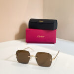 Cartier Panthère C-Décor Rimless Square Sunglasses