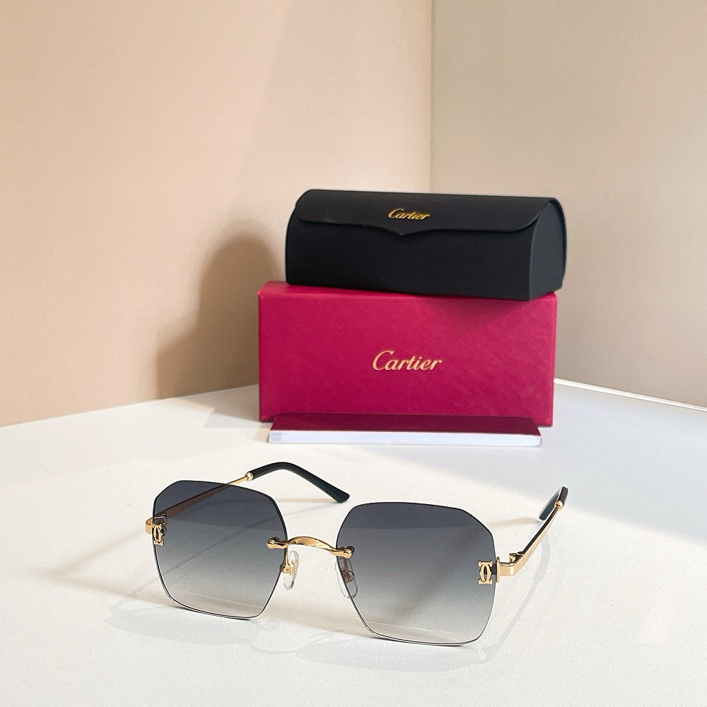 IMG-5563.jpg Cartier Panthère C-Décor Rimless Square Sunglasses - Image 1