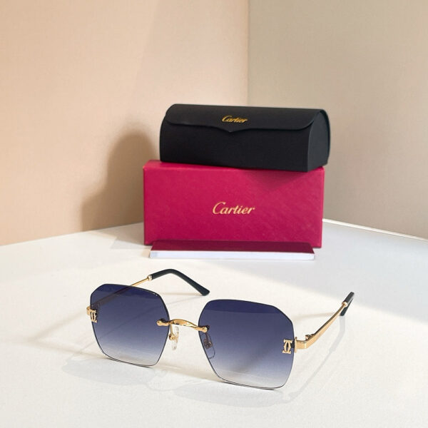 Cartier Panthère C-Décor Rimless Square Sunglasses